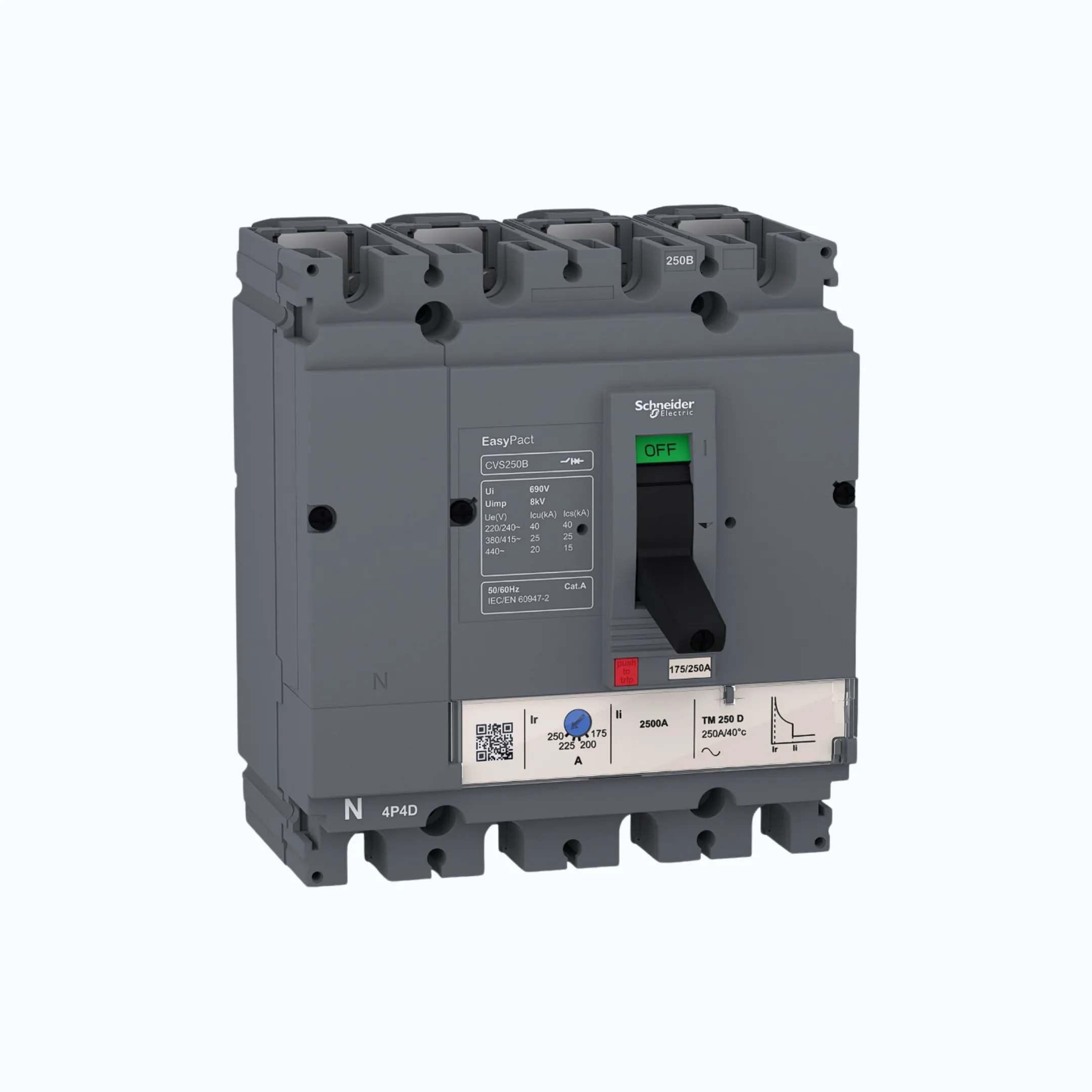 Schneider Easypact CVS100-250 B (25 kA) 4P- TM63D 44.1-63 500- LV510315