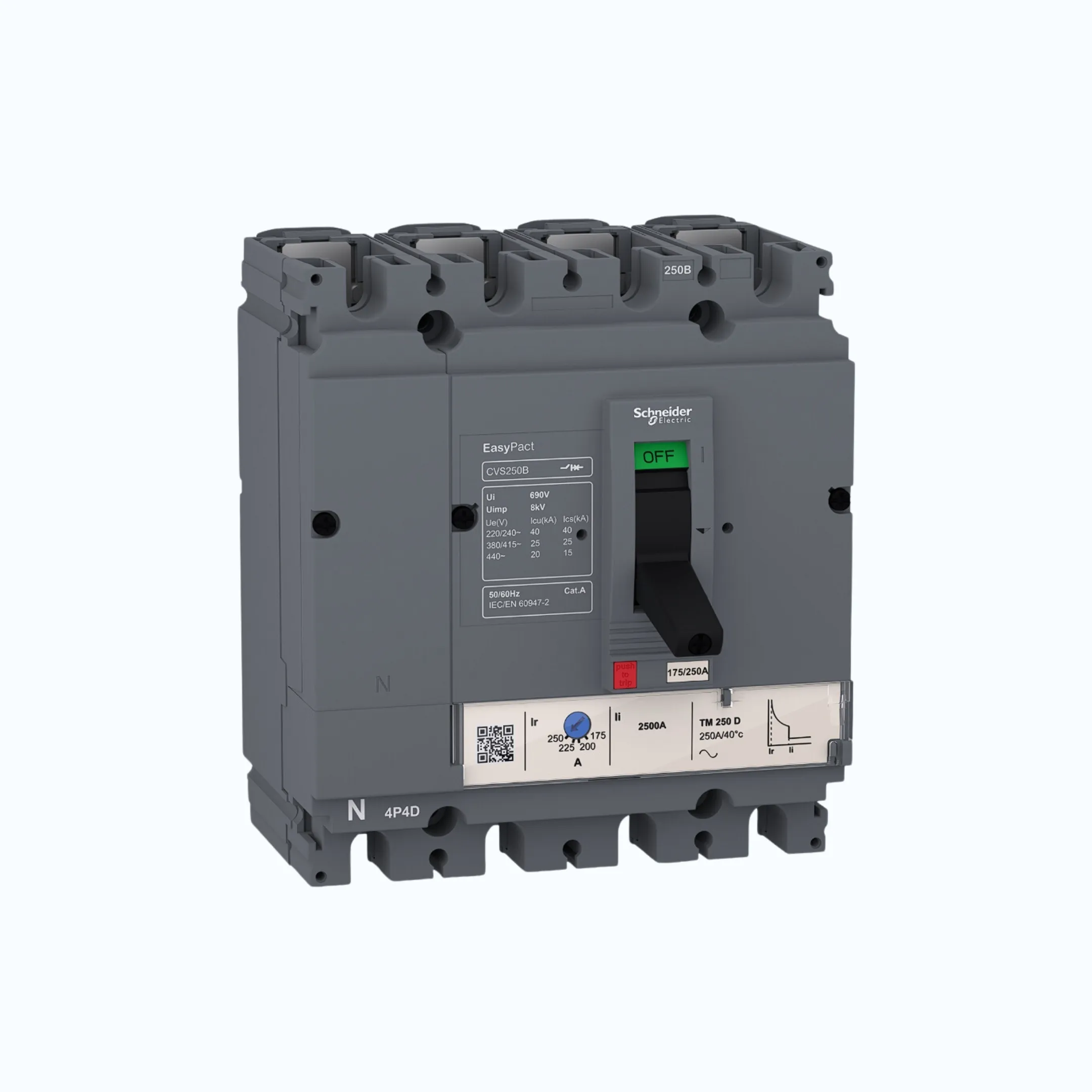 Schneider Easypact CVS100-250 B (25 kA) 4P-TM16D 11.2-16 190- LV510310