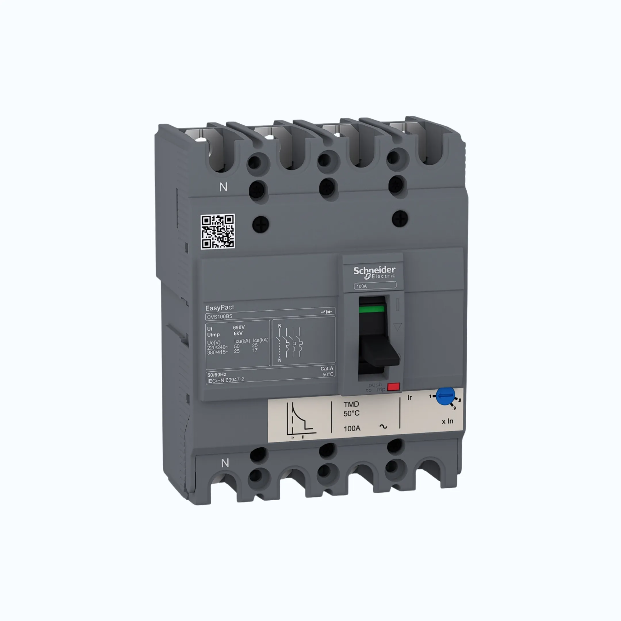 Schneider Easypact CVS100BS (25 kA)4P-TM63D 50.4-63-LV510956